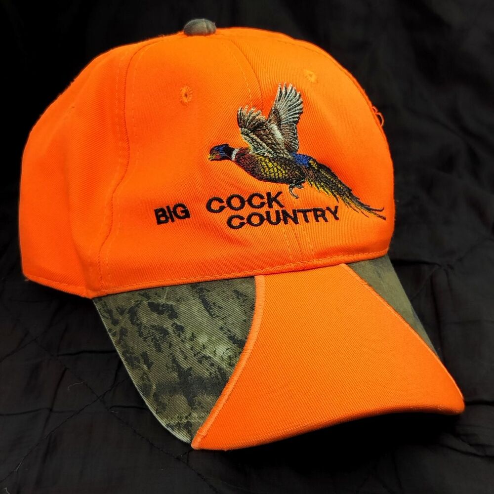 Outdoor Cap Hat Men's One Size Adjustable Orange Camo Pheasant Hunter Cap